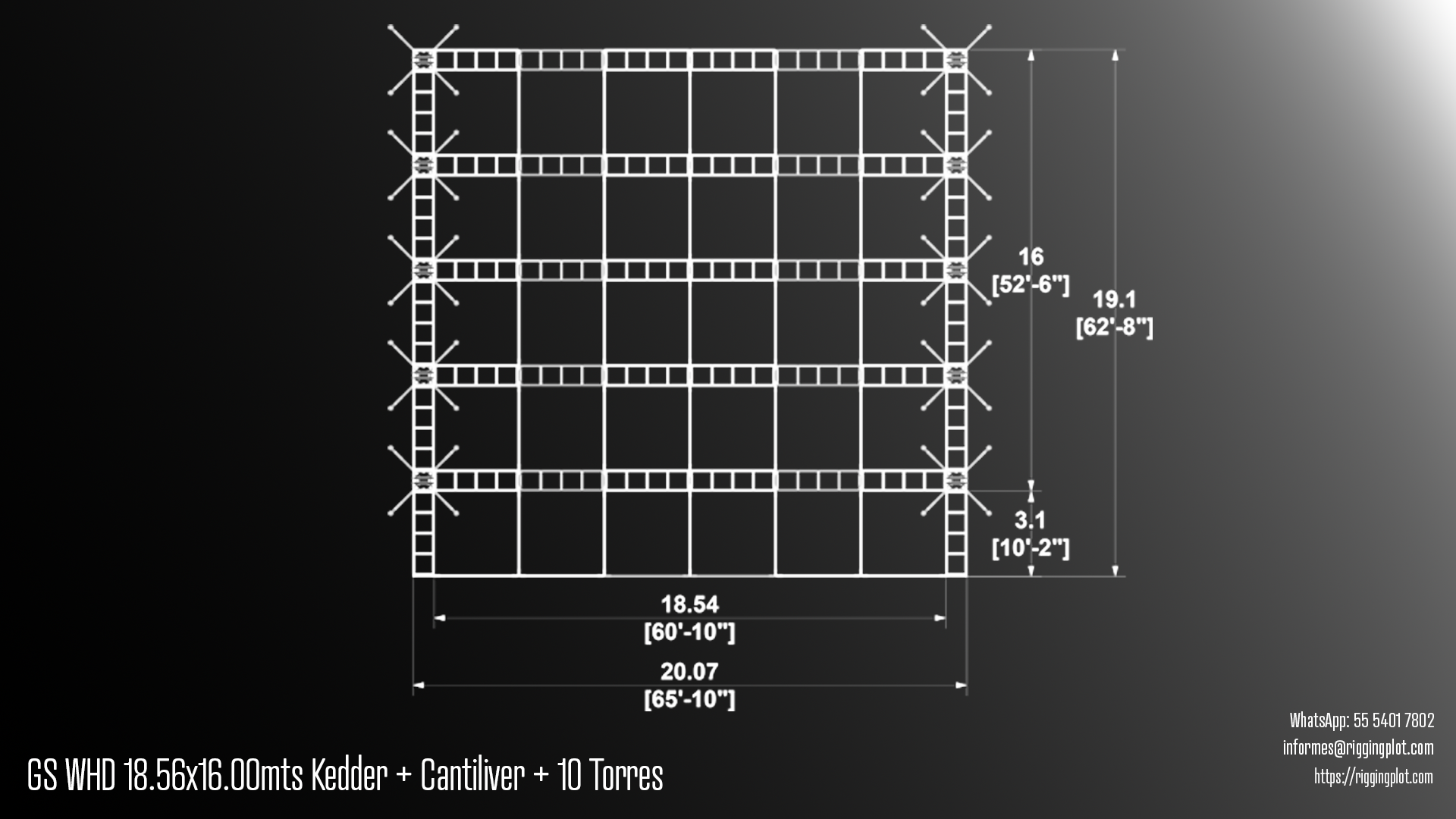 RENTA DE GROUND SUPPORT 18.54X16.00MTS CON LAYHER WALL, KEDER Y CANTILIVER DE 10 TORRES MÉRIDA